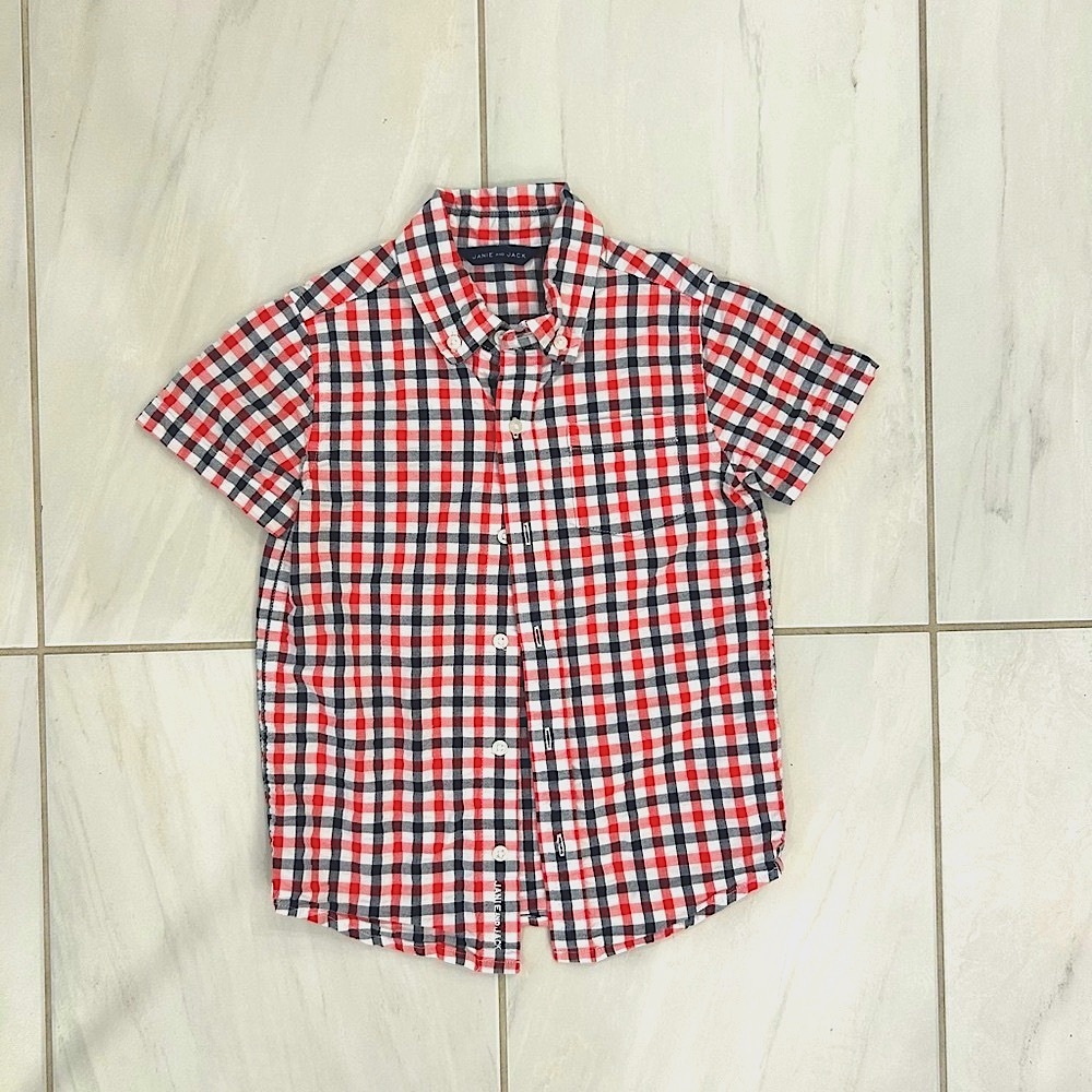 ❗️SALE❗️Janie and Jack Red and navy blue Plaid Shirt